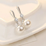 Round Imitation Pearl Dangle Earrings