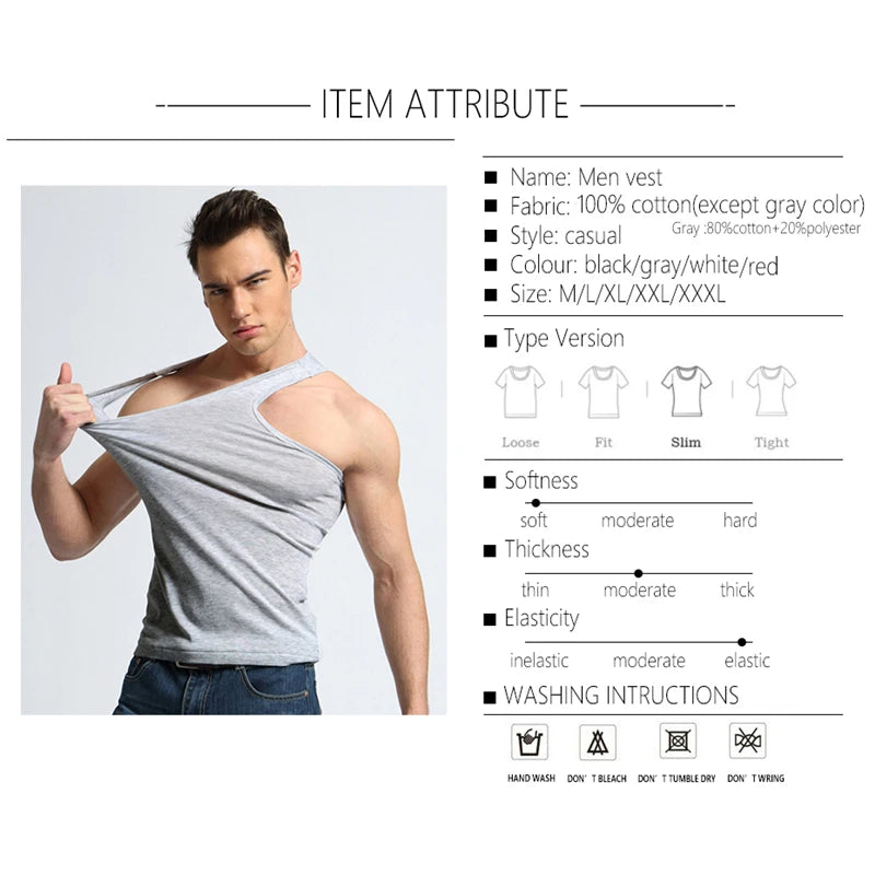 Men's Underwear Cotton Tank Top