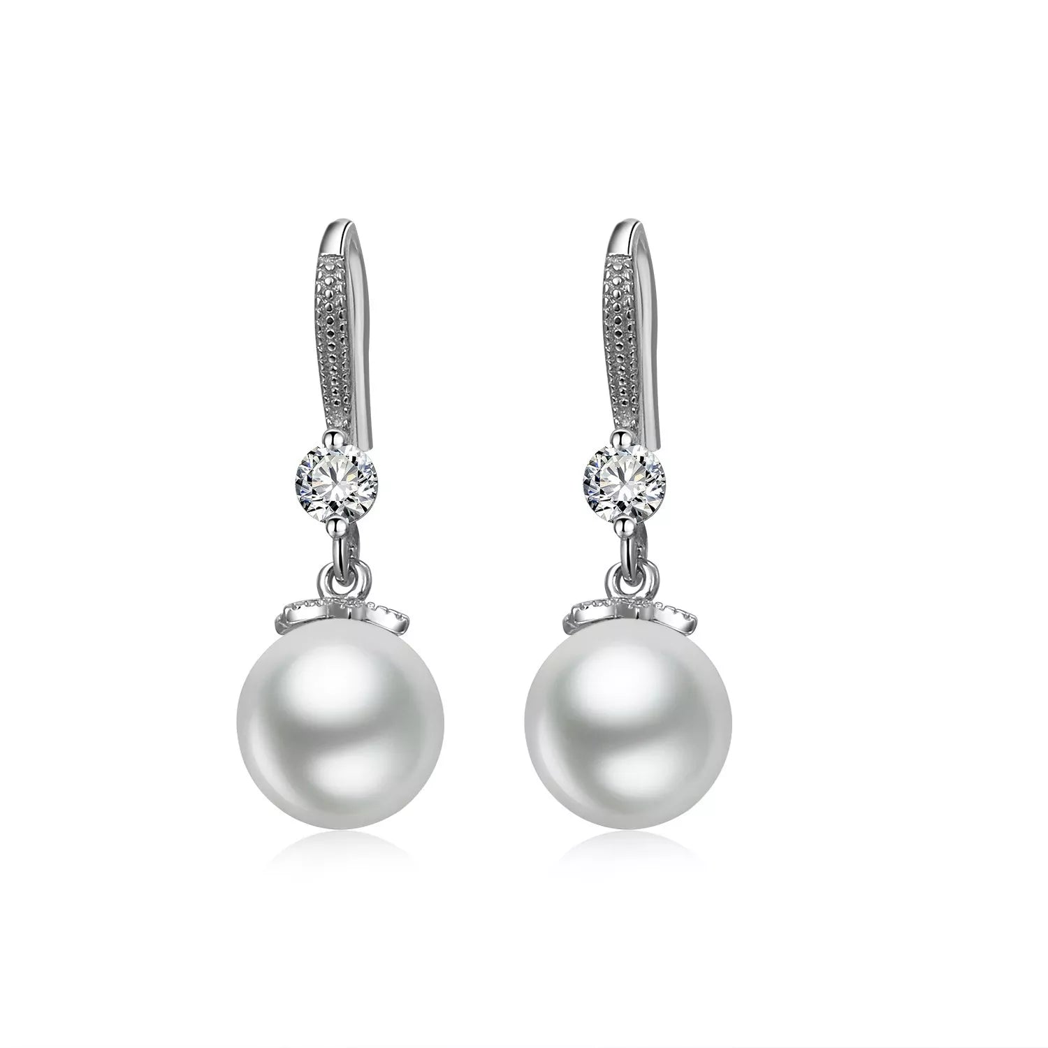 Round Imitation Pearl Dangle Earrings