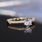 Classic Wedding Band Ring - 925 Sterling Silver with High-Class AAA Zircon Stones for Women - VogueShion 