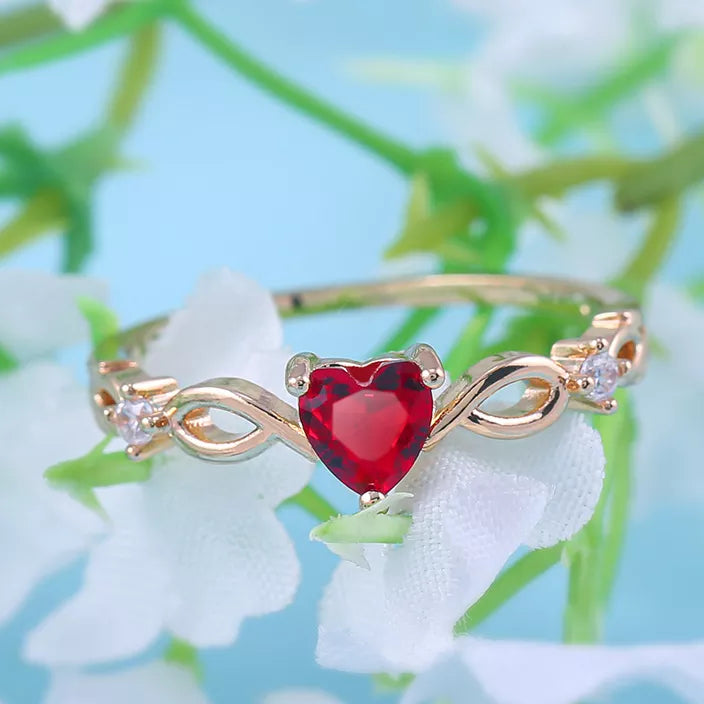 Huitan Simple Heart Ring