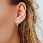 Full Paved Crystal CZ Hoop Earrings