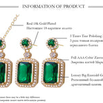 Emerald 18k Gold Plated Jewelry Sets