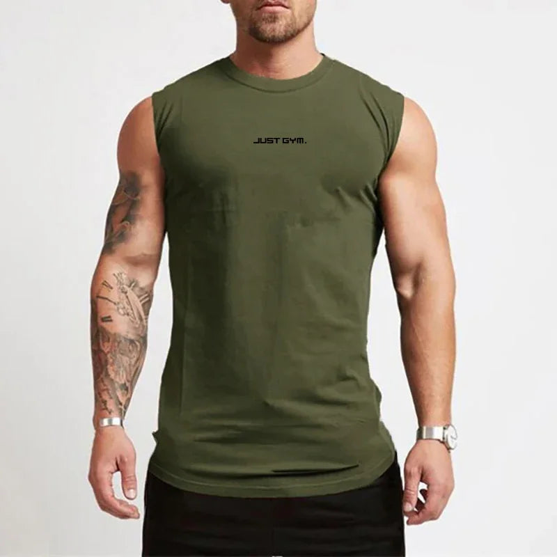 Summer Men Cotton Gym Tank Top