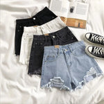 Casual High Waist Denim Shorts