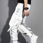 Men Ribbons Harem Jogging Pants