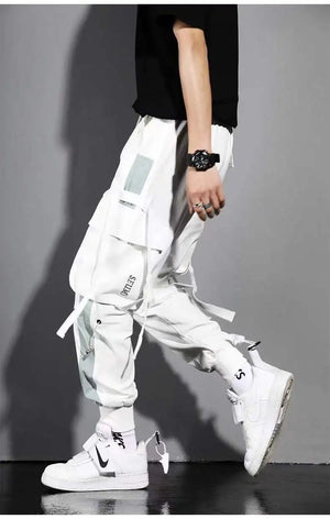 Men Ribbons Harem Jogging Pants