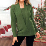 V-neck Long Sleeve Knitted Sweater