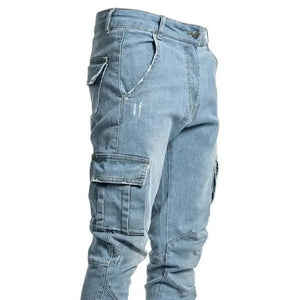 Men's Mid Waist Cargo Jeans Pant