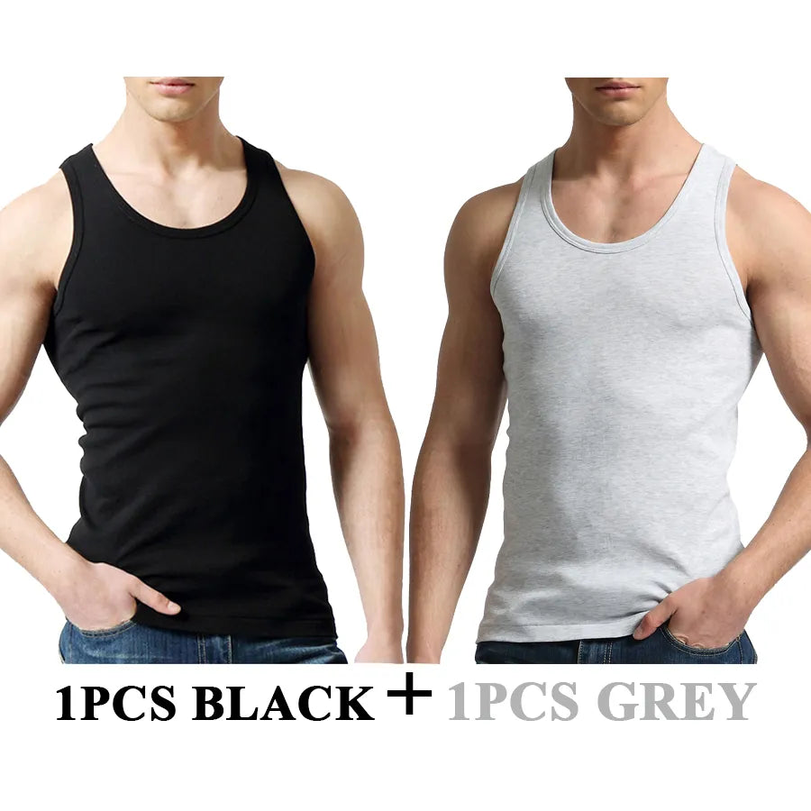 Male 100% Cotton Slim Casual Tank Tops