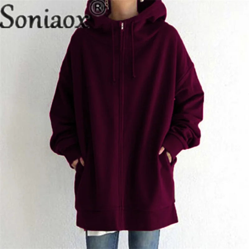 Winter Warm Zipper Hooded Sweatshirt