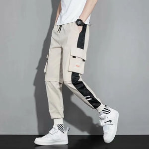 Men Ribbons Harem Jogging Pants