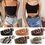 Double Ring PU Leather Waist belt