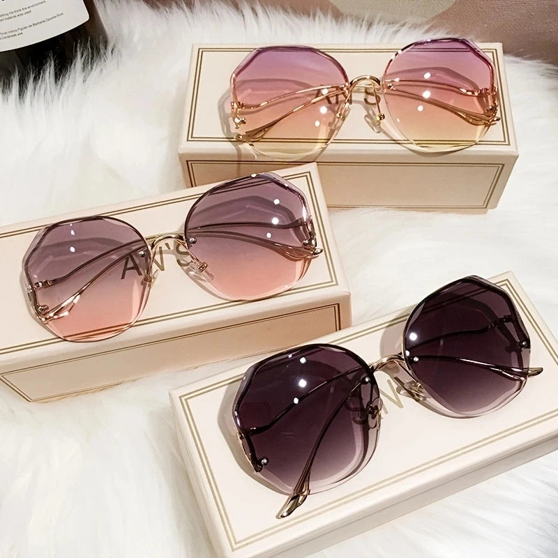 Polygon Fashion Rimless Sunglasses