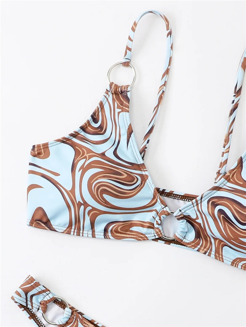 Sexy Brazilian Bikini Print Swimwear