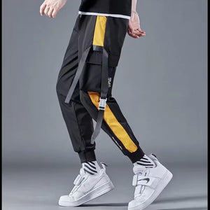 Men Ribbons Harem Jogging Pants