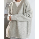 Women's Knitted V Neck Casual Sweater