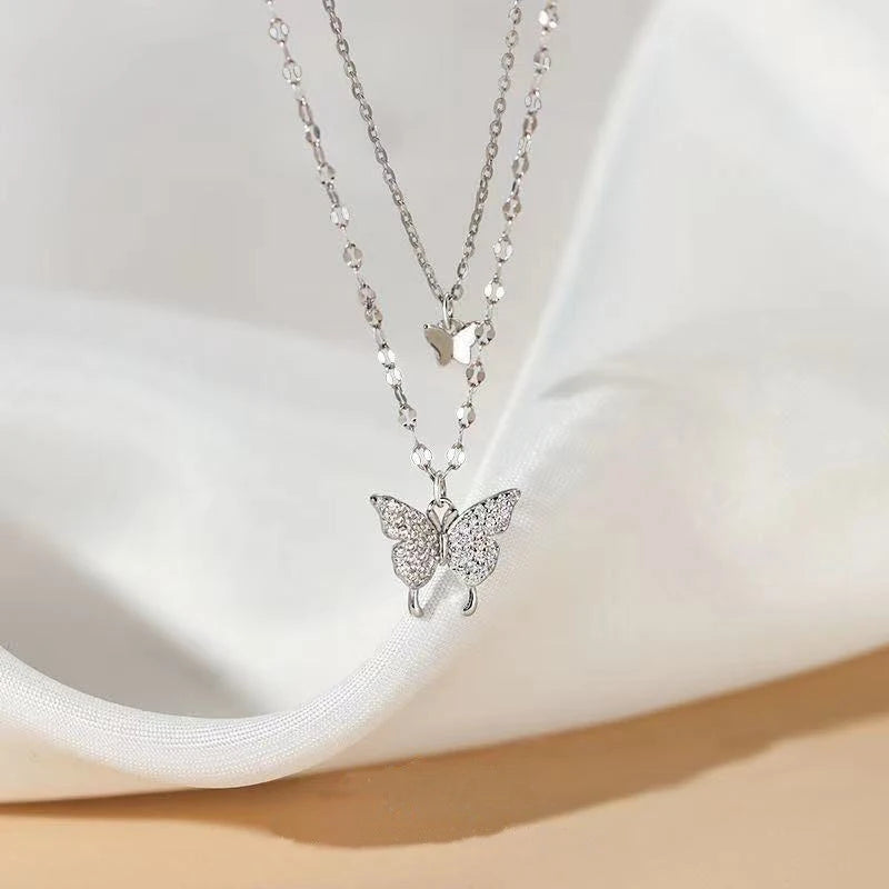 Silver color Shiny Butterfly Necklaces