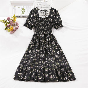 Women Short Sleeve Chiffon Dresses