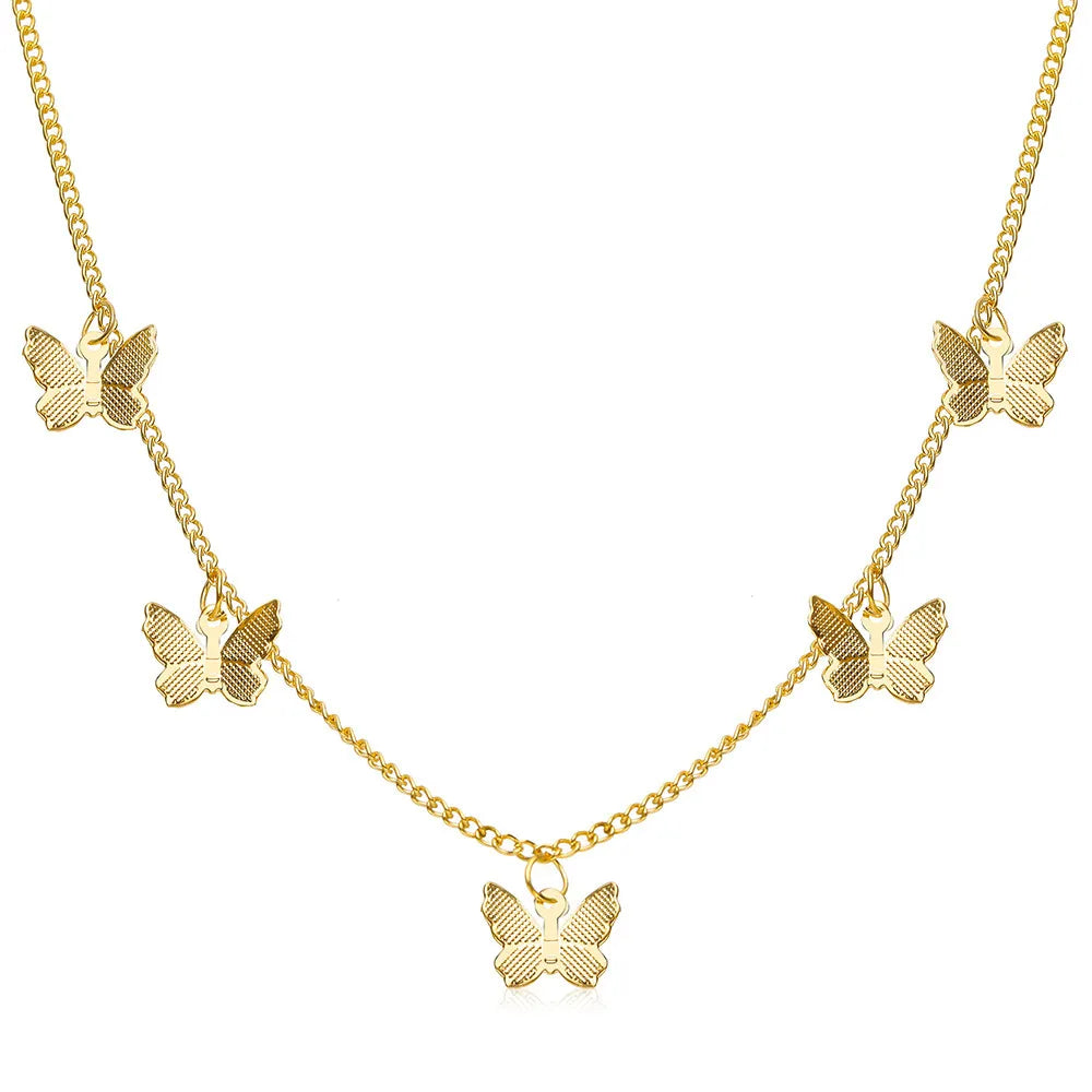 Butterfly Simple Single Layer Necklace