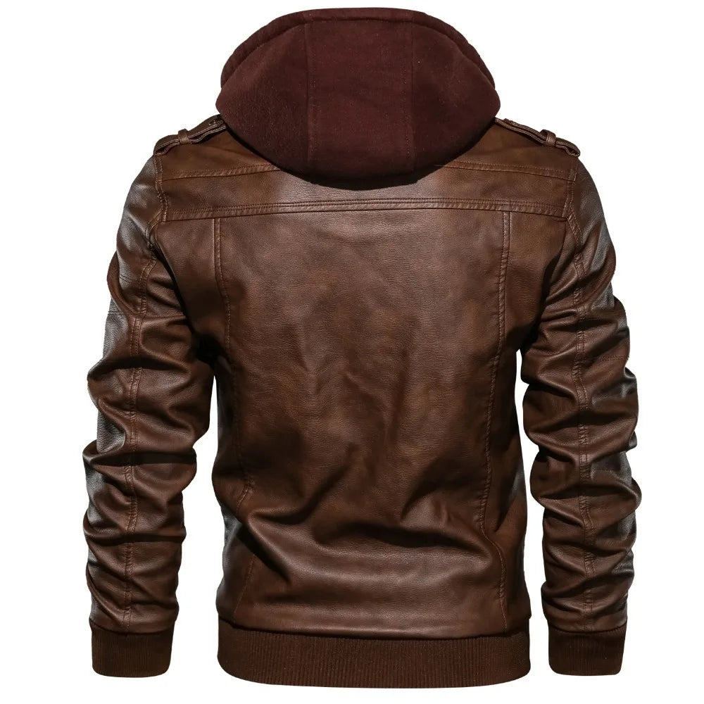 Oblique Zipper Motorcycle Leather Jacket