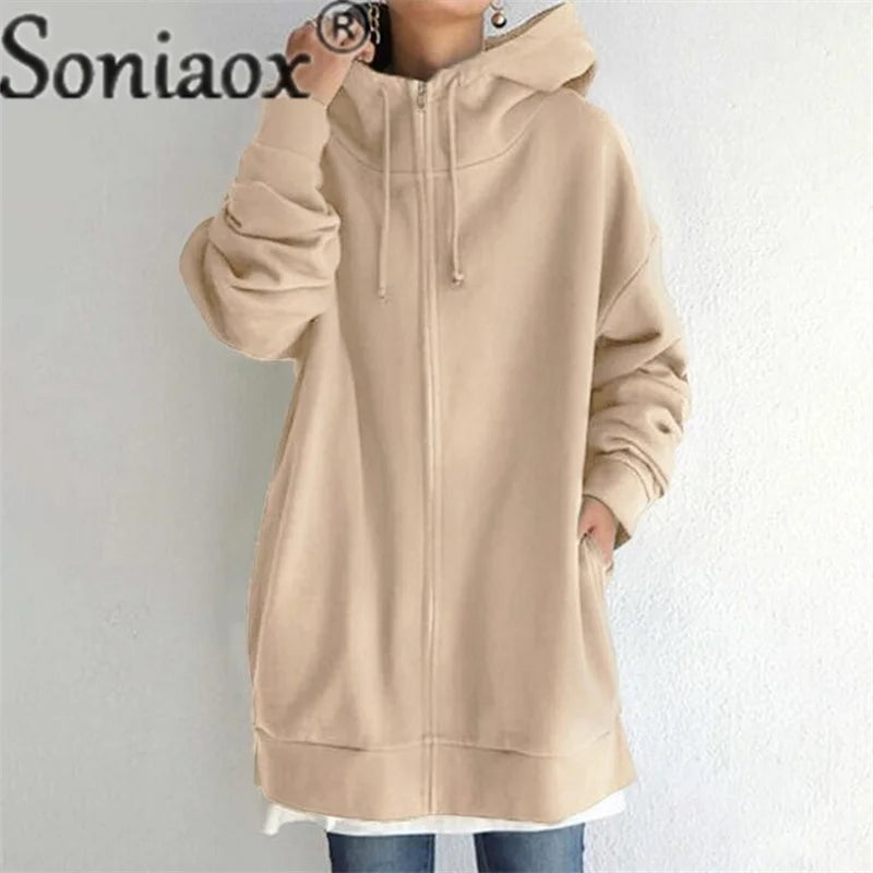 Winter Warm Zipper Hooded Sweatshirt