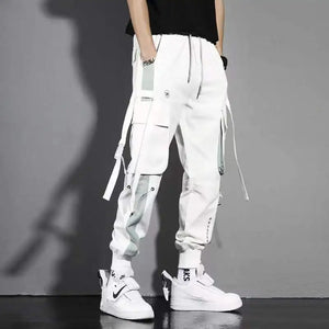 Men Ribbons Harem Jogging Pants