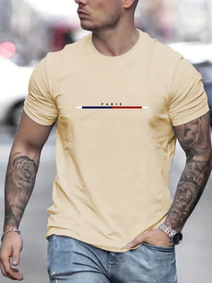 Men's 100 Cotton Paris Short Sleeve T-shirt