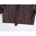 High Street Striped Women Cropped Blouse