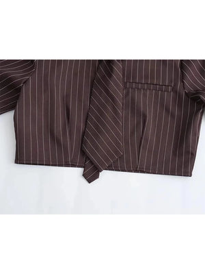 High Street Striped Women Cropped Blouse