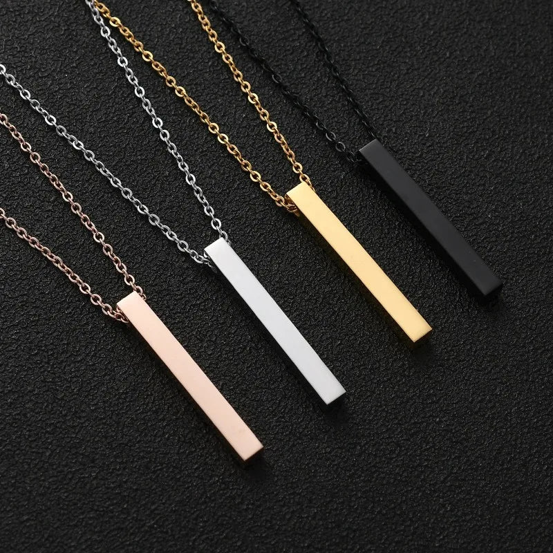 New Black Color Pillar Necklace