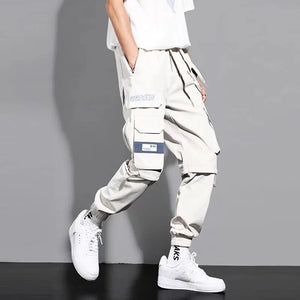 Men Ribbons Harem Jogging Pants