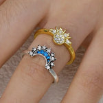 Fashion Sun Moon Star Rings