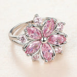 Cute Female Pink Crystal Stone Ring