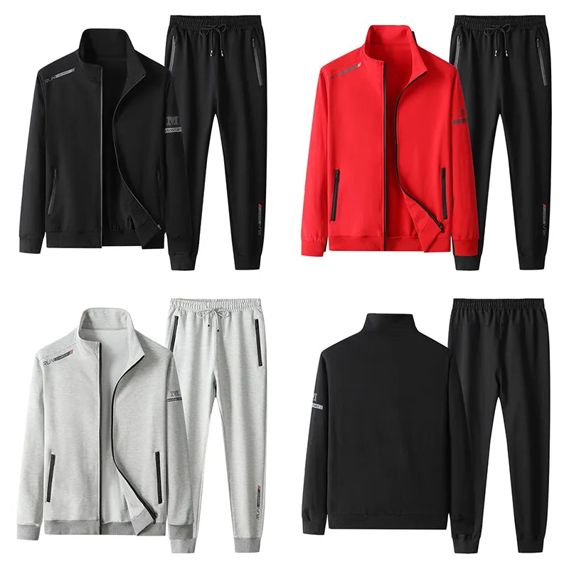 Men Spring Autumn Sports Jacket Set