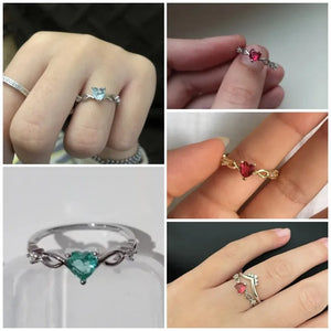 Huitan Simple Heart Ring