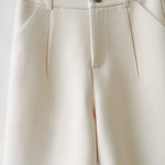 Women's Thin Beige Suit Shorts