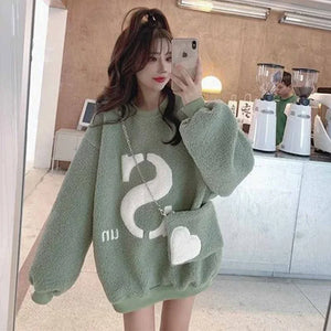 Women Loose Lamb Hoodies