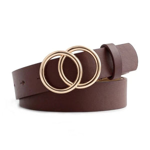 Double Ring PU Leather Waist belt