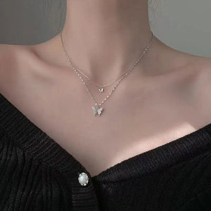 Silver color Shiny Butterfly Necklaces