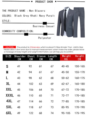 Men Blazers 2 Pieces Sets