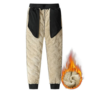 Men Plush Thick Fleece Sweatpants