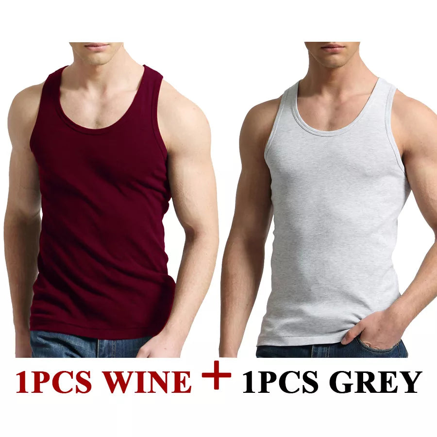 Male 100% Cotton Slim Casual Tank Tops