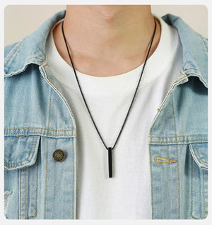 New Black Color Pillar Necklace