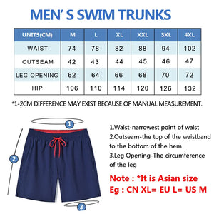 Elastic Closure Men's Swim Beach Shorts