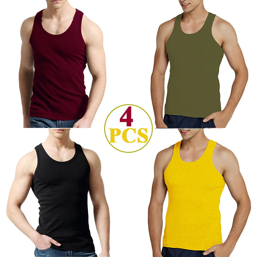 Male 100% Cotton Slim Casual Tank Tops