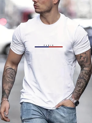 Men's 100 Cotton Paris Short Sleeve T-shirt