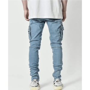 Men's Mid Waist Cargo Jeans Pant