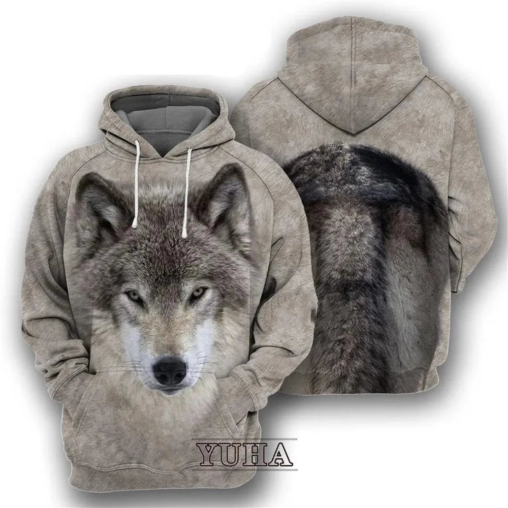 Animals 3D Graphic Front Back Men Hoodies