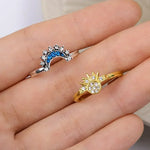 Fashion Sun Moon Star Rings